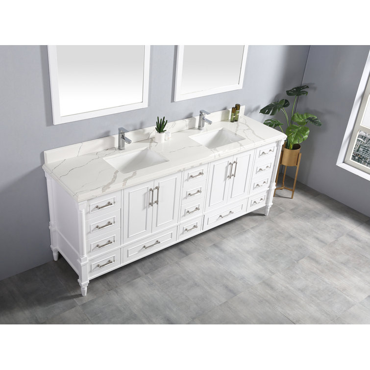 Mercer41 Flavell 84" Double Bathroom Vanity Set | Wayfair